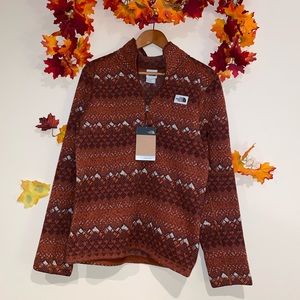 North Face orange pull over, women’s Small
